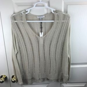 Heartloom Open Knit V-Neck Pullover Sweater Small